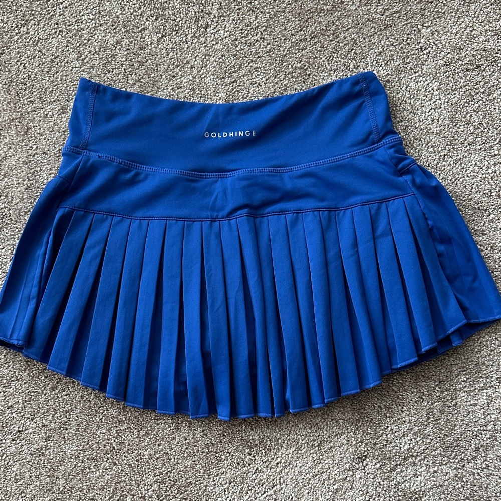 Goldhinge Pleated Royal Blue Mini Skirt